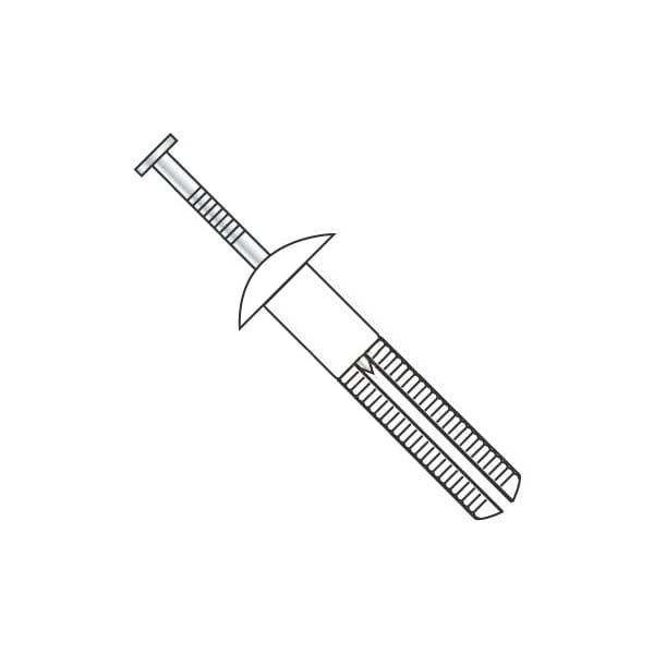 Newport Fasteners Nail Drive Anchor, 1/4" Dia., 3/4" L, Nylon Zinc Plated, 100 PK 276961 - main